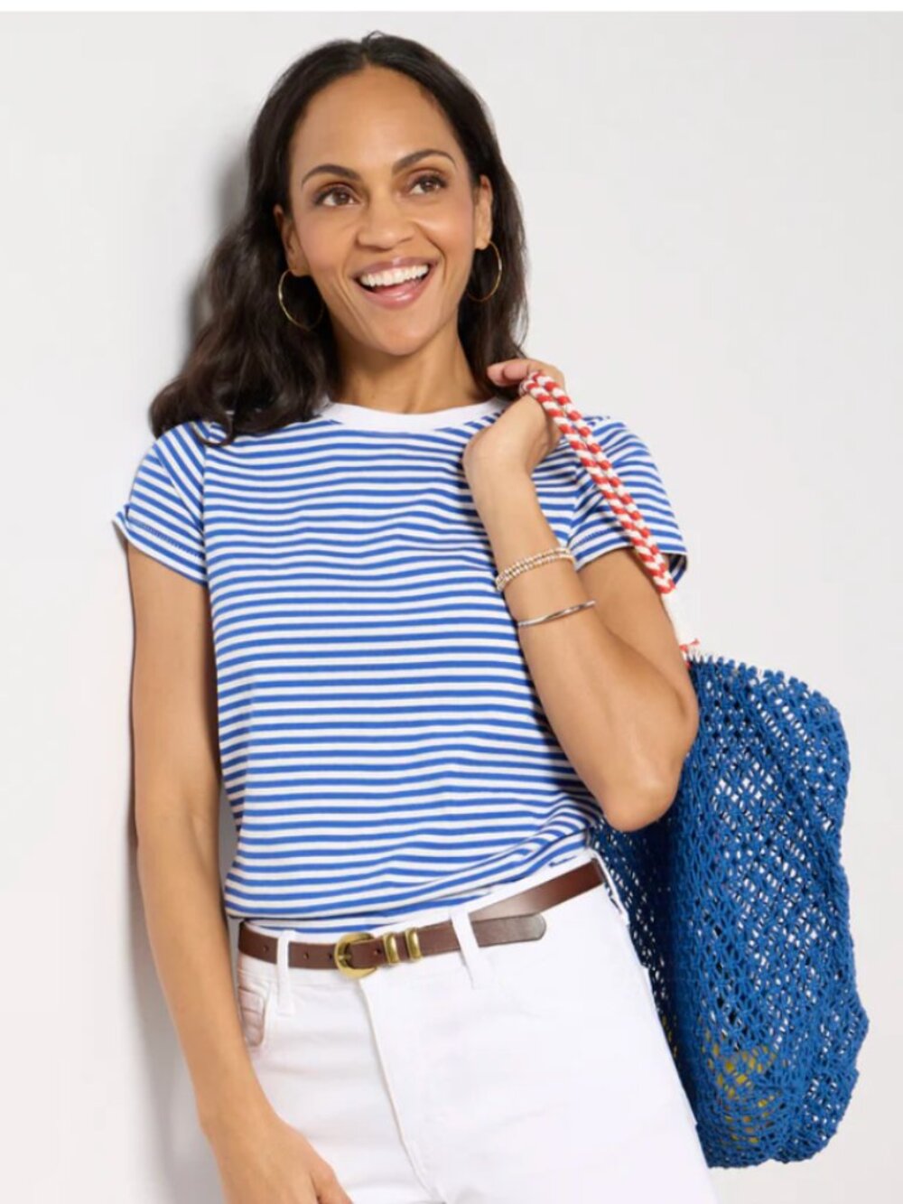 Alex Mill Striped Prospect Tee in Blue/White